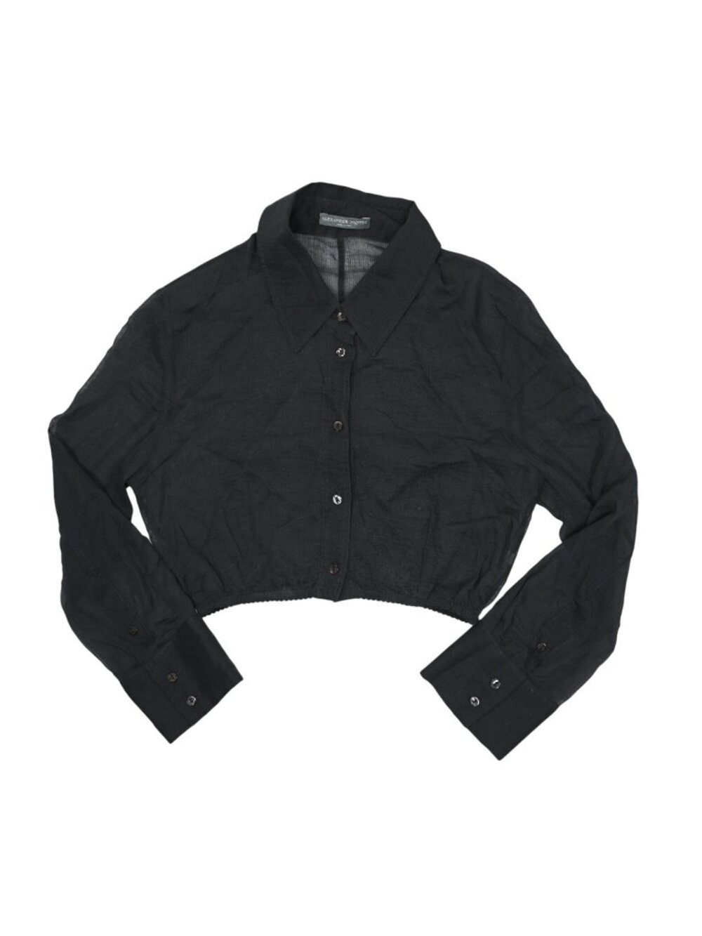 Alexander McQueen Collared Long Sleeve Button Up Top in Black